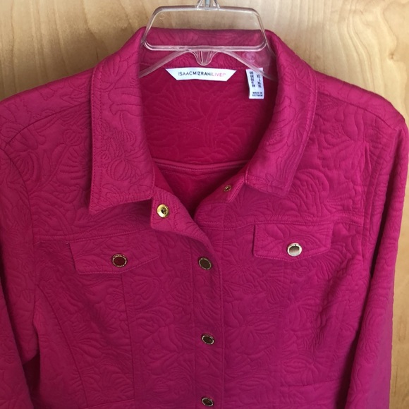 Fuschia Isaac Mizrahi Live Peplum Jacket - L/XL - Picture 3 of 9